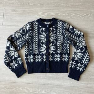 Madewell Fair Isle Cardigan Jacket in Wool Womens XS